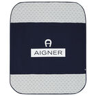 بطانية أولاد بالشعار باللون الكحلي والأبيض, 2, hi-res